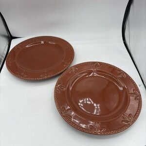 Signature‎ Dinner Plates 11.25" Sorrento Debby Segura 2 Orange Chocolate Brown